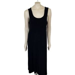 VTG RABBIT DESIGNS Wrinkle Resistant Slinky Stretch Blacl Tank Dress  SZ 10P